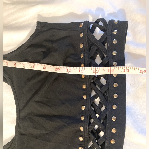 2B Black Studded Women's Crop Top size M - Picture 6 of 6